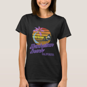 Manhattan Beach La California Retro Surf Backpacki T-Shirt