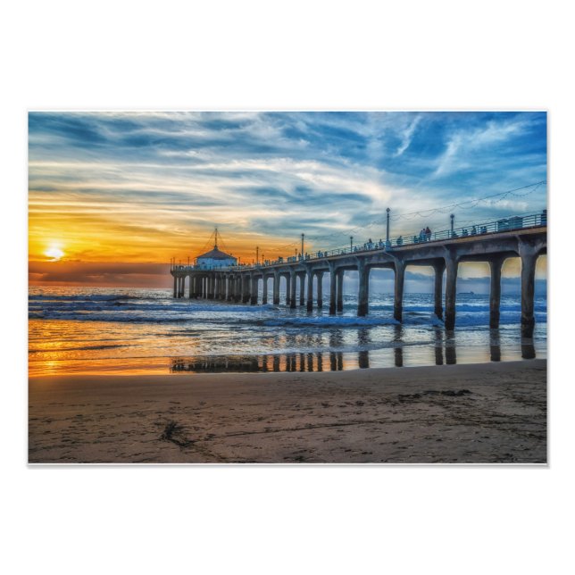 Manhattan Beach Pier bei Sunset Foto Print (Vorne)