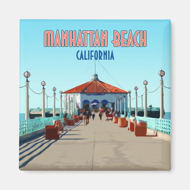 Manhattan Beach Pier Los Angeles Kalifornien Magnet (Vorne)
