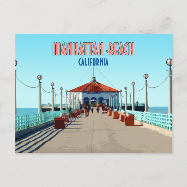 Manhattan Beach Pier Los Angeles Kalifornien Postkarte (Vorderseite)