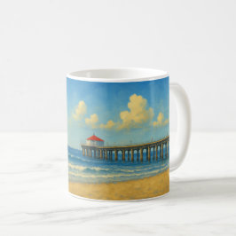 Manhattan Beach Pier mit Rotem Dach Kaffeetasse