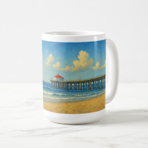 Manhattan Beach Pier mit Rotem Dach Kaffeetasse
