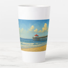 Manhattan Beach Pier mit Rotem Dach Milchtasse
