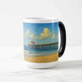 Manhattan Beach Pier mit Rotem Dach Verwandlungstasse