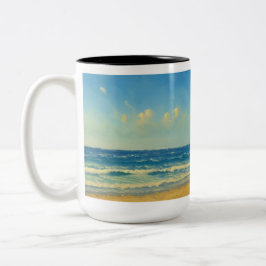 Manhattan Beach Pier mit Rotem Dach Zweifarbige Tasse