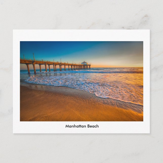 Manhattan Beach Pier Post Card Postkarte (Vorderseite)