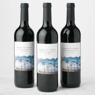 Manhattan Beach Wedding Weinetikett