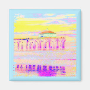 Manhattan- Beachpier Kalifornien in den Pastellen Magnet