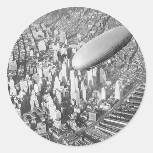 Manhattan Blimp Runder Aufkleber (Vorderseite)