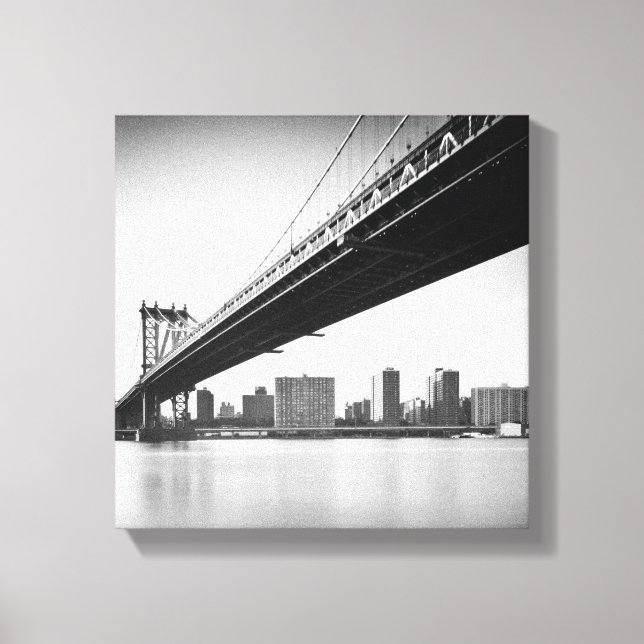 Manhattan Bridge and skyline, New York, USA. Leinwanddruck (Vorderseite)