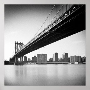Manhattan Bridge and skyline, New York, USA. Poster