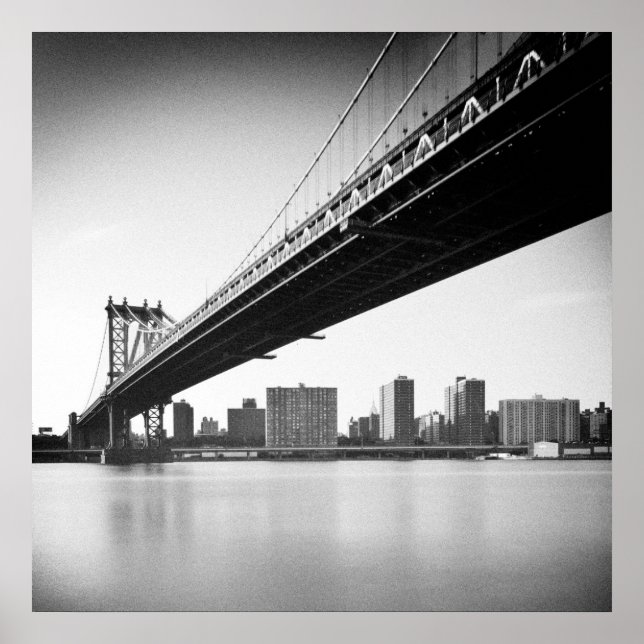 Manhattan Bridge and skyline, New York, USA. Poster (Vorne)