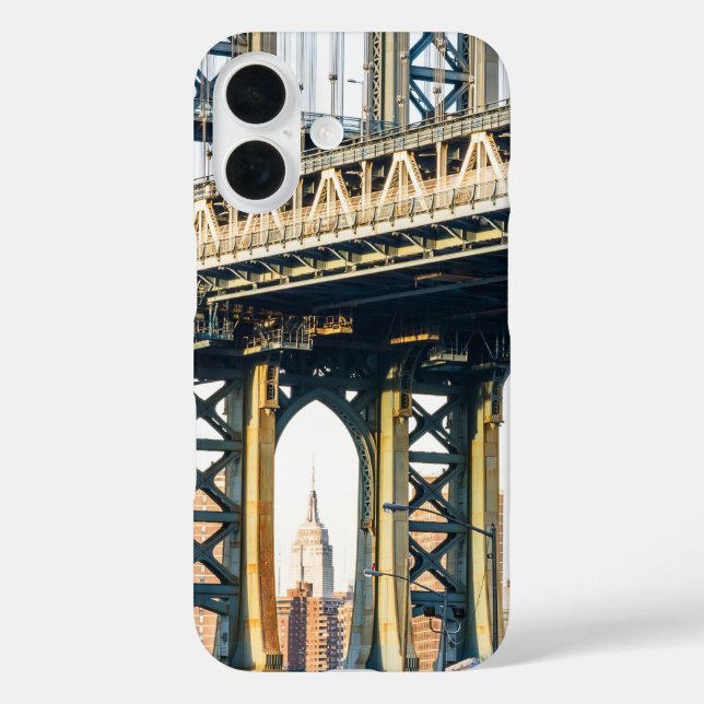Manhattan Bridge bei Sunset iPhone 16 Hülle (Rückseite)
