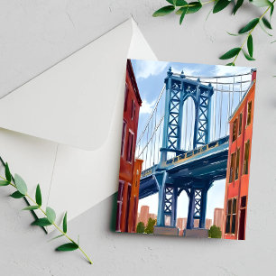 Manhattan Bridge New York City Malerei Karte