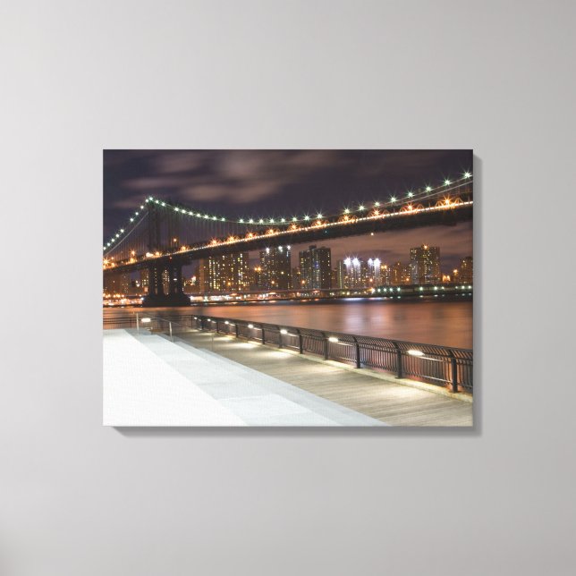 Manhattan Bridge und NYC Skyline Leinwanddruck (Vorderseite)