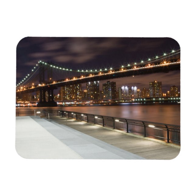 Manhattan Bridge und NYC Skyline Magnet (Horizontal)