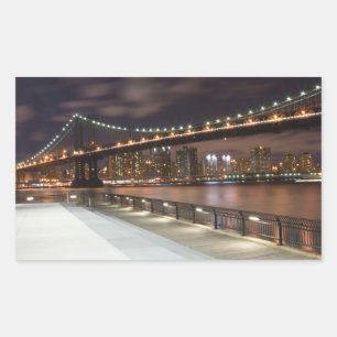 Manhattan Bridge und NYC Skyline Rechteckiger Aufkleber