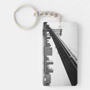 Manhattan-Brücke und Skyline, New York, US Schlüsselanhänger