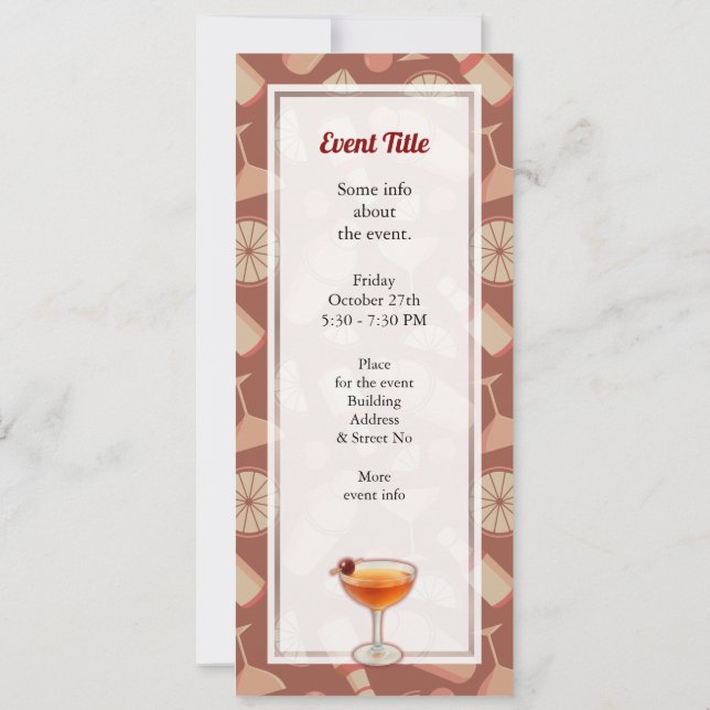 Manhattan Cocktail Einladung (Rückseite)