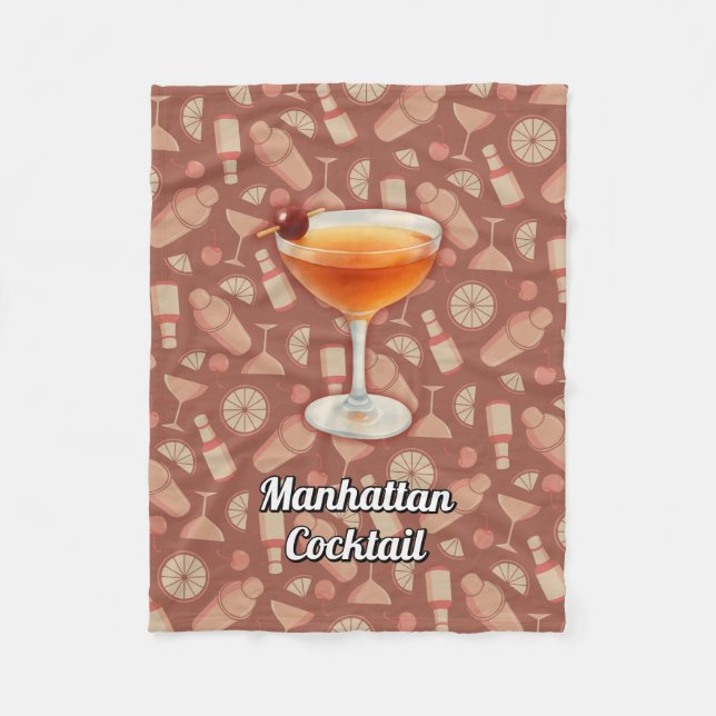 Manhattan Cocktail Fleecedecke (Vorderseite)