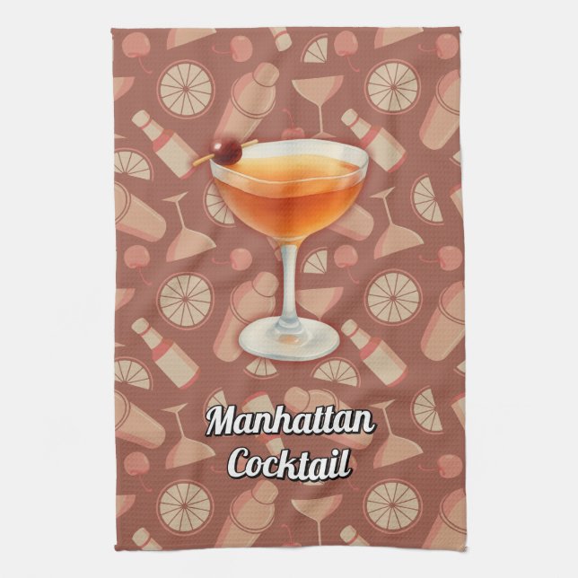 Manhattan Cocktail Geschirrtuch (Vertikal)