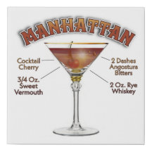 Manhattan Cocktail Rezept Art 10 "x10" 