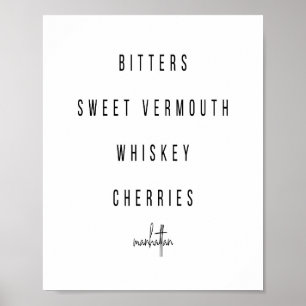 Manhattan Cocktail Rezept Poster