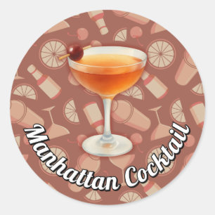 Manhattan Cocktail Runder Aufkleber