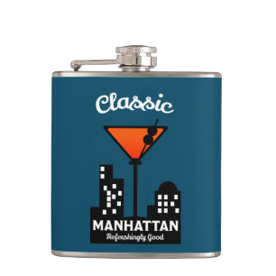 Manhattan Cocktail Wall Art Flachmann
