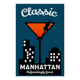 Manhattan Cocktail Wall Art Poster