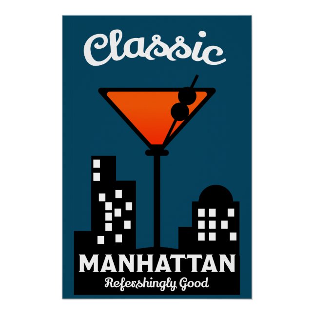 Manhattan Cocktail Wall Art Poster (Vorderseite)