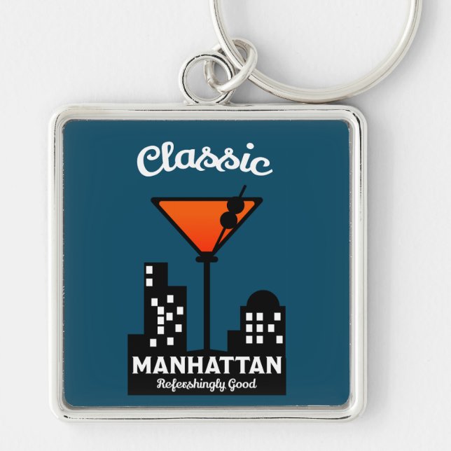 Manhattan Cocktail Wall Art Schlüsselanhänger (Vorne)