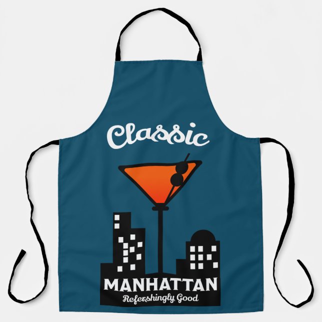 Manhattan Cocktail Wall Art Schürze (Vorderseite)