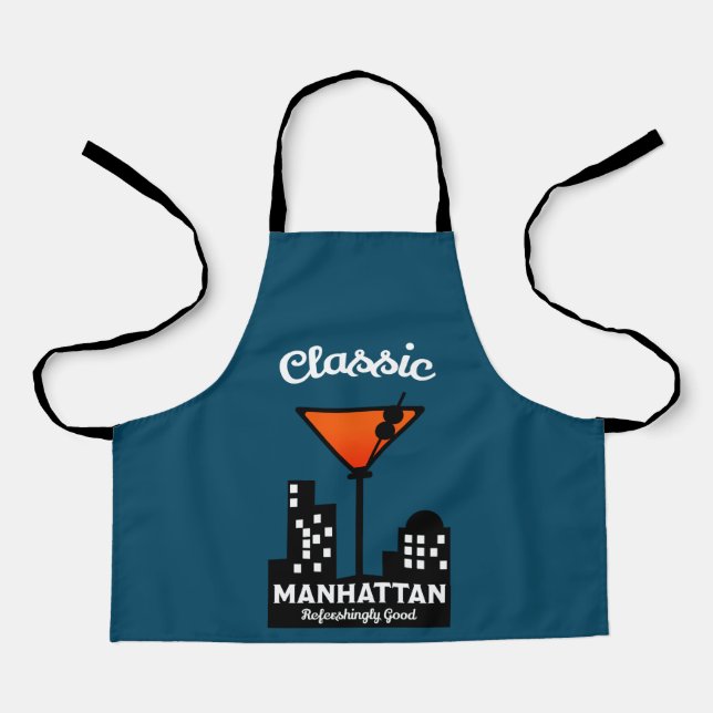 Manhattan Cocktail Wall Art Schürze (Vorderseite)