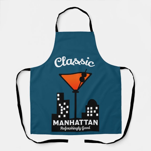 Manhattan Cocktail Wall Art Schürze (Vorderseite)