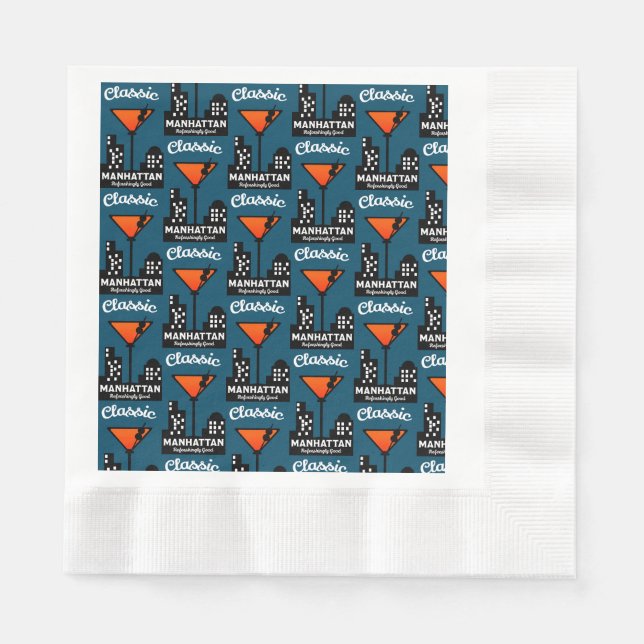 Manhattan Cocktail Wall Art Serviette (Vorderseite)