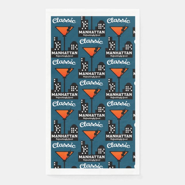 Manhattan Cocktail Wall Art Serviette (Vorderseite)