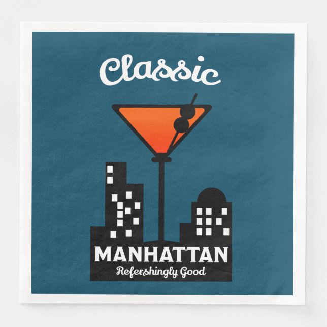 Manhattan Cocktail Wall Art Serviette (Vorderseite)