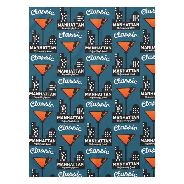 Manhattan Cocktail Wall Art Tischdecke (Vorderseite)