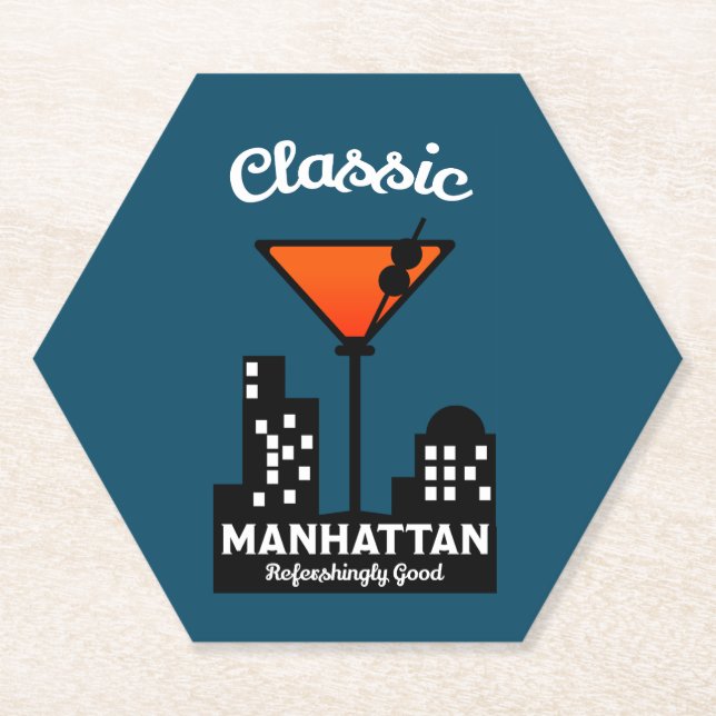 Manhattan Cocktail Wall Art Untersetzer (Vorderseite)
