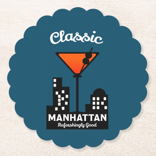 Manhattan Cocktail Wall Art Untersetzer (Vorderseite)