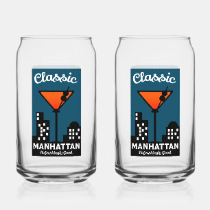 Manhattan Cocktail-Wandkunst Dosenglas
