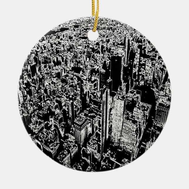 Manhattan entworfen keramik ornament (Vorne)