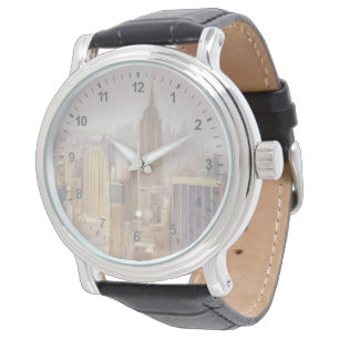 Manhattan im Nebel   New York City Armbanduhr