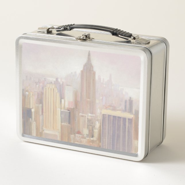 Manhattan im Nebel | New York City Metall Brotdose (Vorderseite)