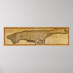 Manhattan-Insel-New- York Citykarte ab 1807 Poster