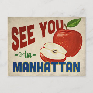 Manhattan Kansas Apfel - Vintage Reise Postkarte