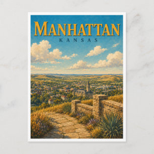 Manhattan Kansas Bluemont Hill GeoSaga Postkarte