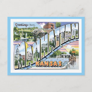 Manhattan Kansas Travel America City Postkarte