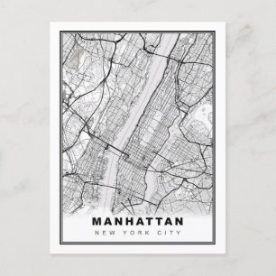Manhattan-Karte Postkarte